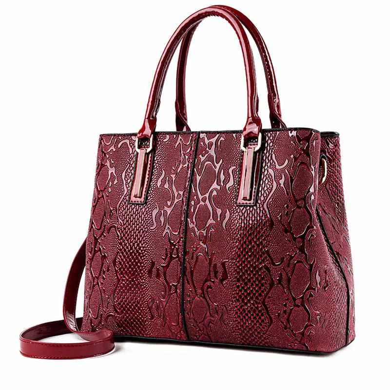 Luxury Snake PU Leather Women Tote Bag