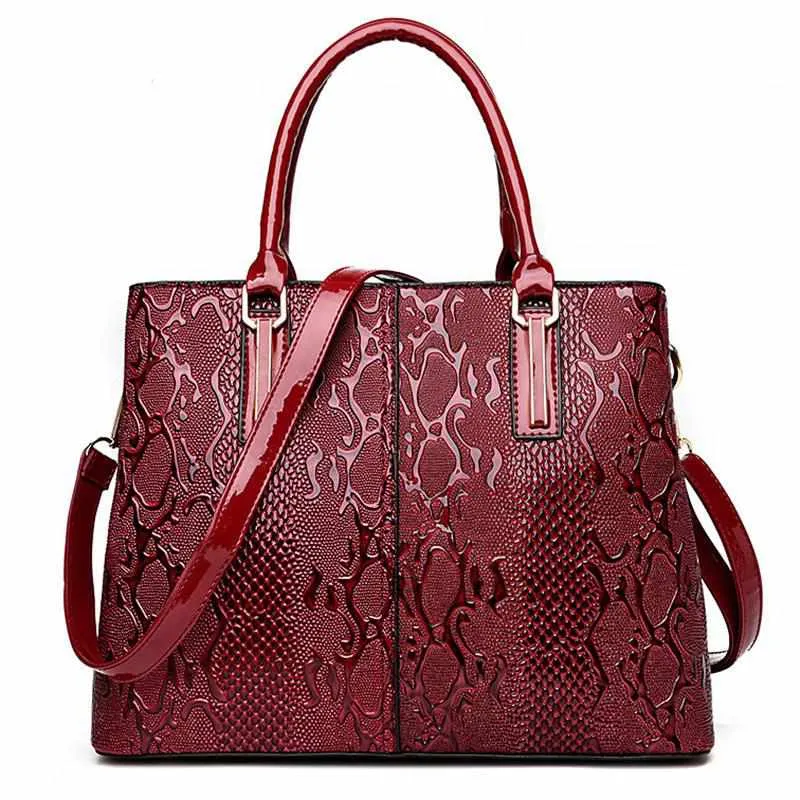 Luxury Snake PU Leather Women Tote Bag