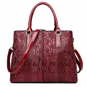 Luxury Snake PU Leather Women Tote Bag