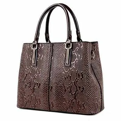 Luxury Snake PU Leather Women Tote Bag