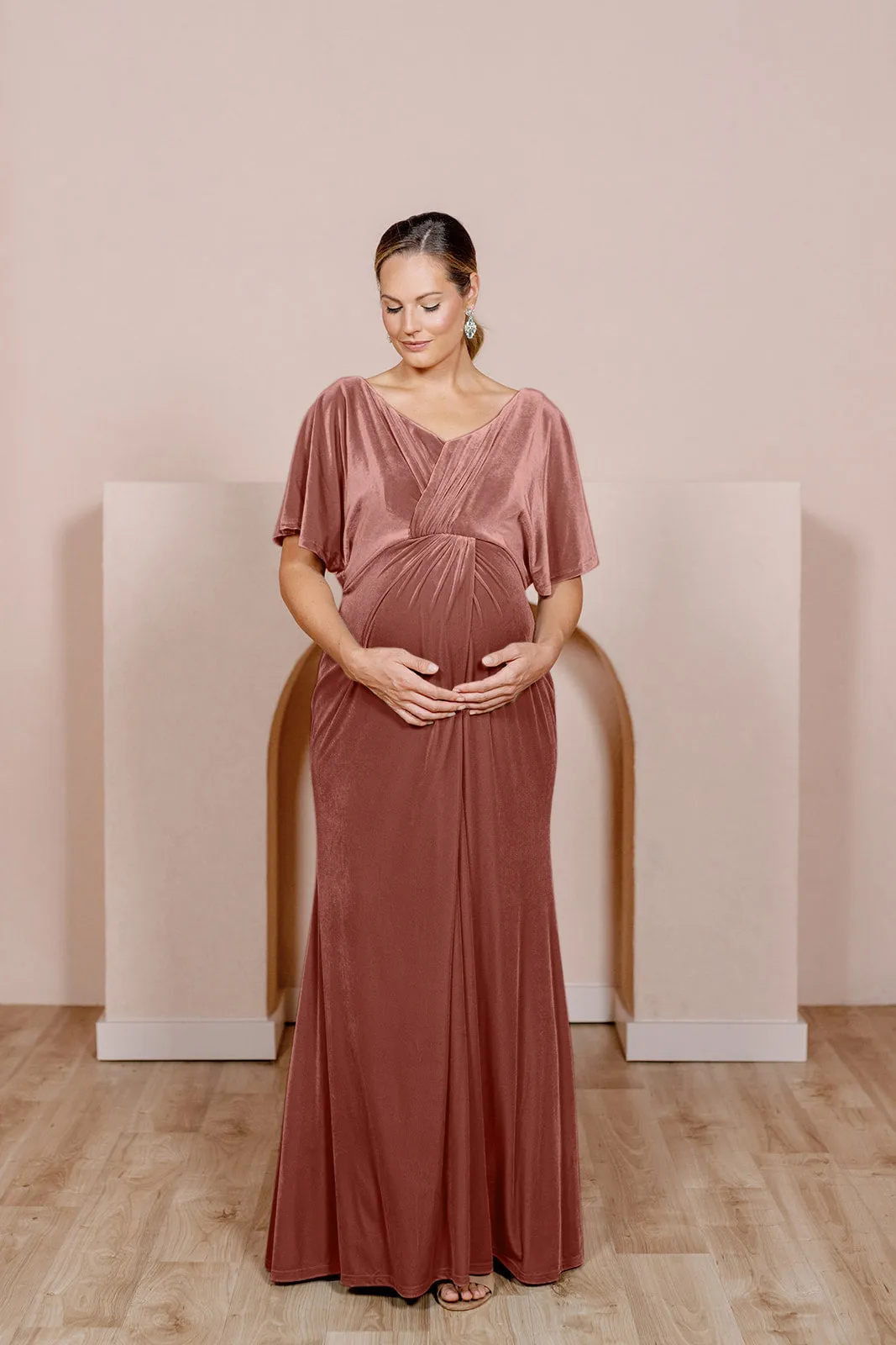 Maternity Gwen Velvet Dress | Made To Order