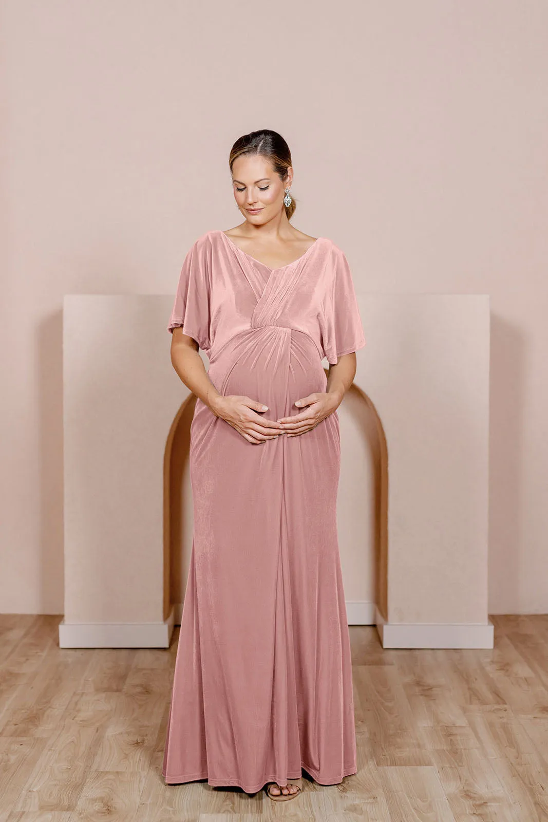 Maternity Gwen Velvet Dress | Made To Order