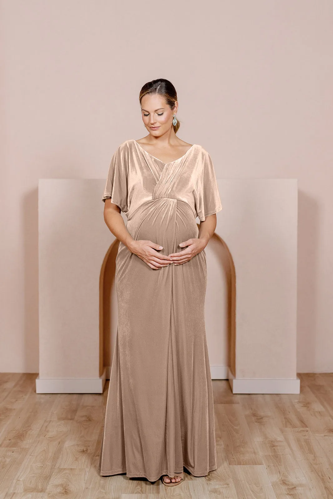 Maternity Gwen Velvet Dress | Made To Order