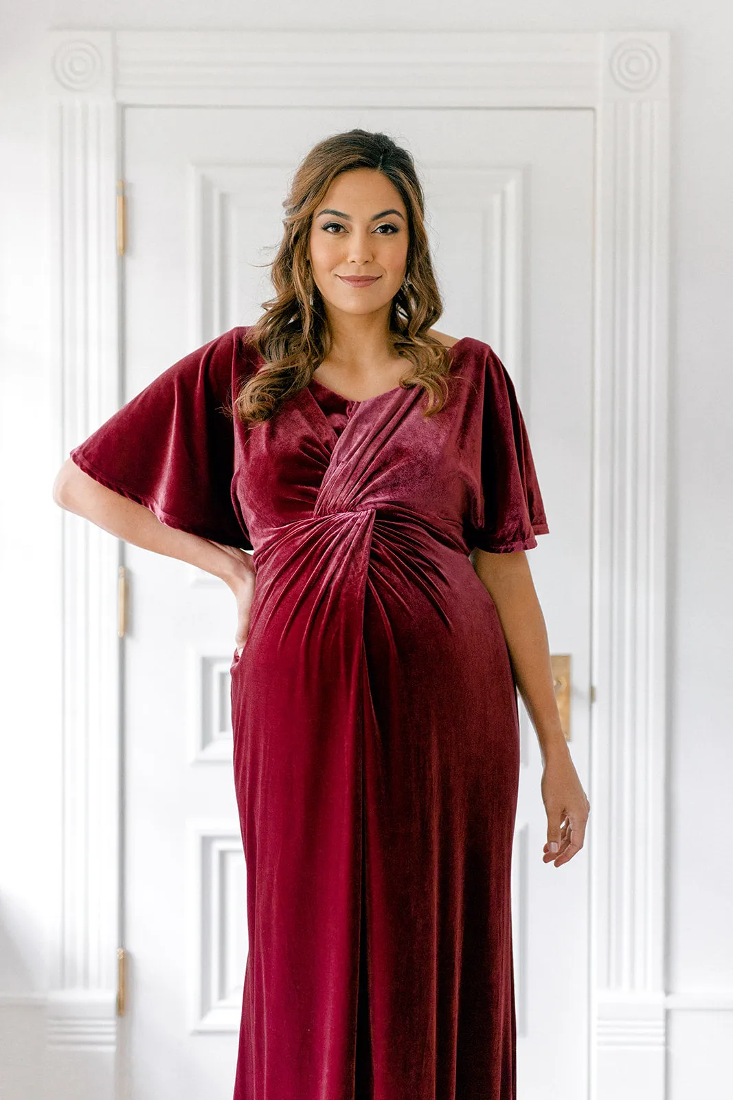 Maternity Gwen Velvet Dress | Made To Order