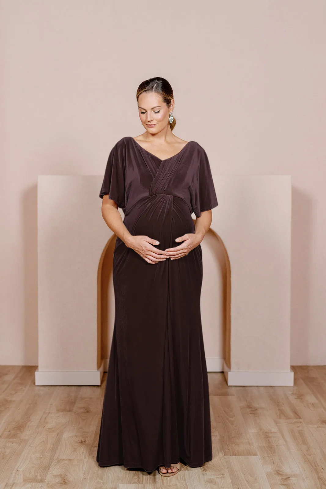 Maternity Gwen Velvet Dress | Made To Order