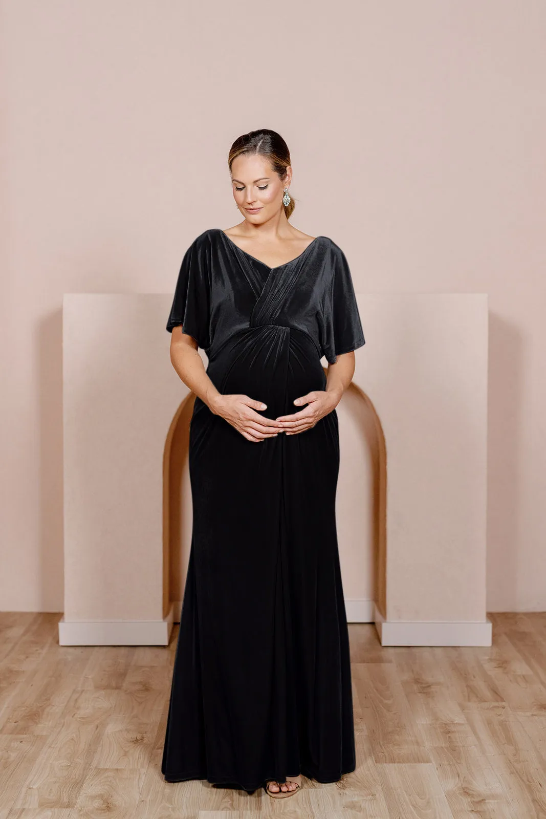 Maternity Gwen Velvet Dress | Made To Order