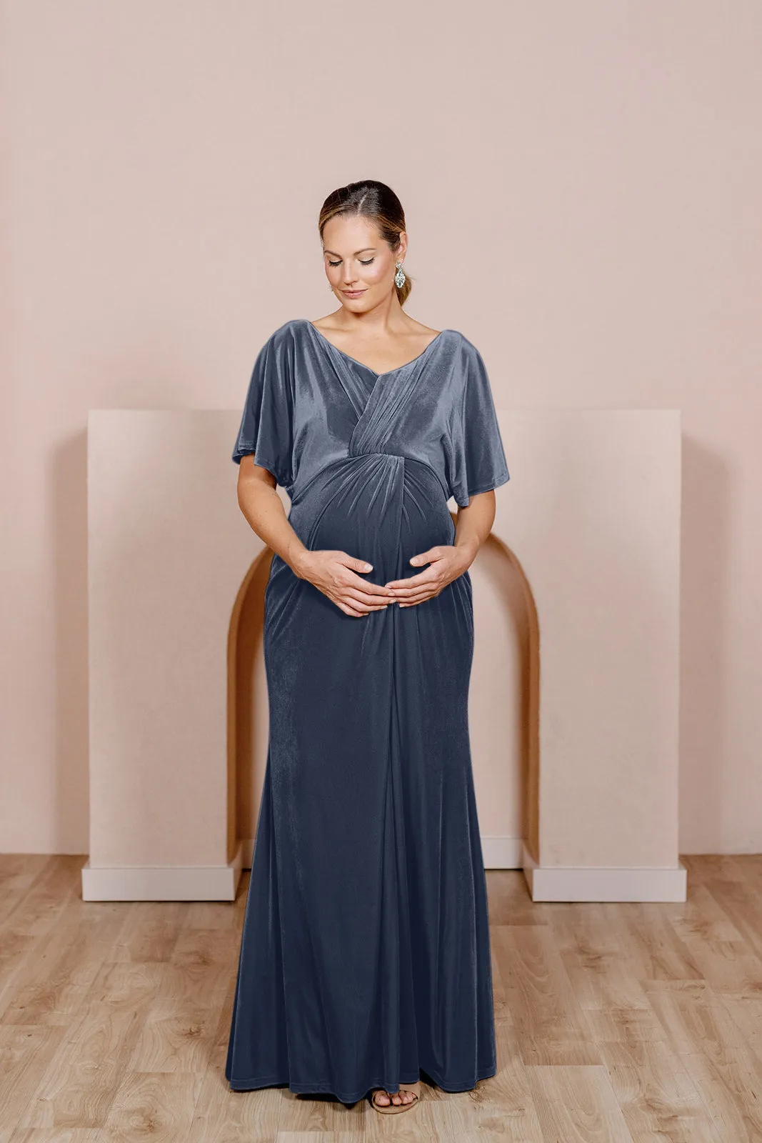 Maternity Gwen Velvet Dress | Made To Order