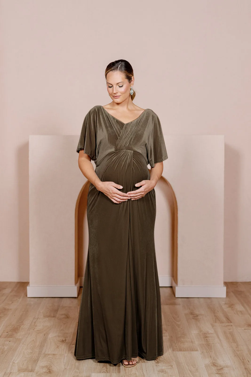 Maternity Gwen Velvet Dress | Made To Order