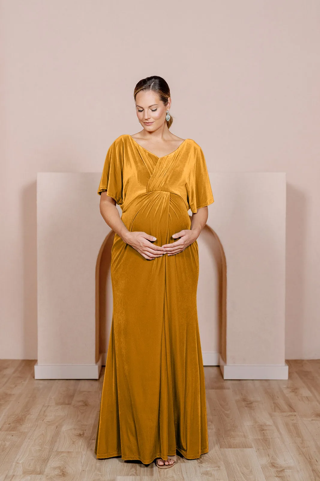 Maternity Gwen Velvet Dress | Made To Order