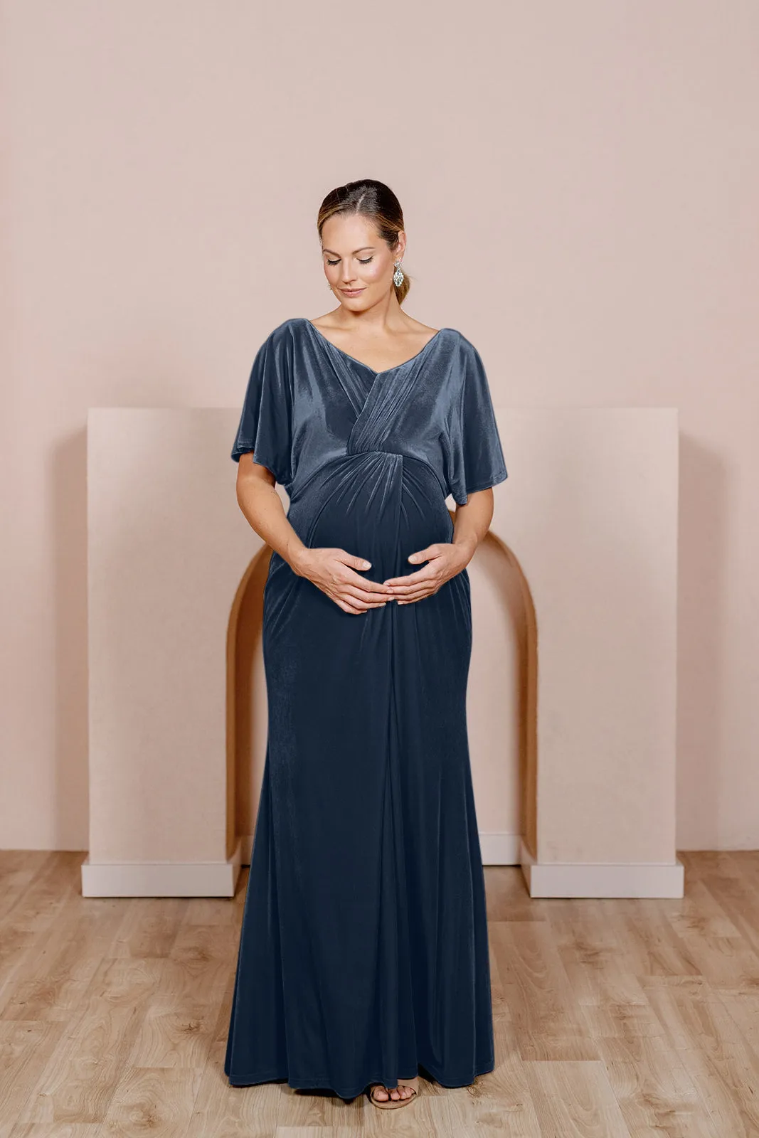 Maternity Gwen Velvet Dress | Made To Order