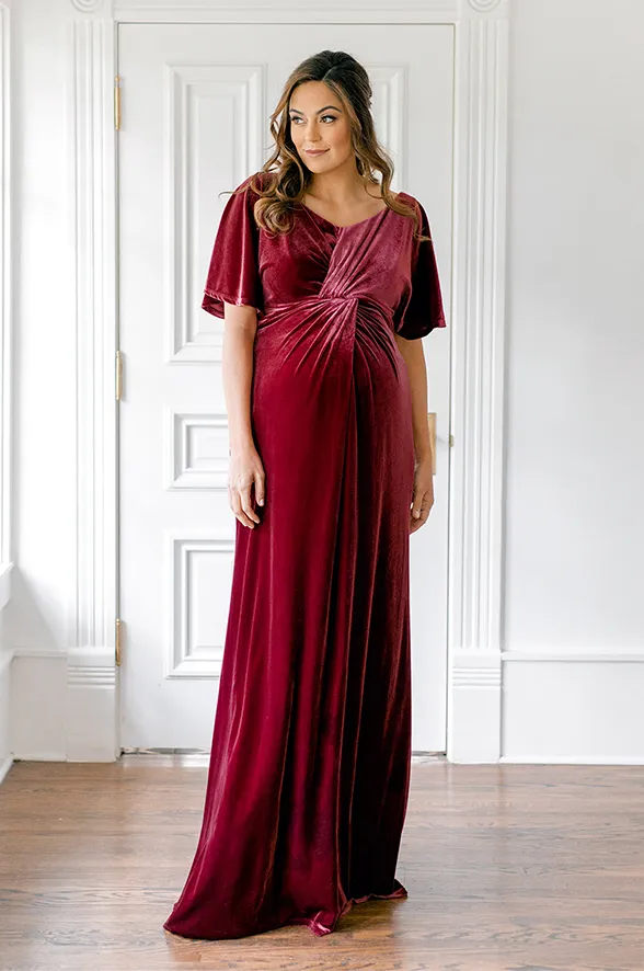 Maternity Gwen Velvet Dress | Made To Order