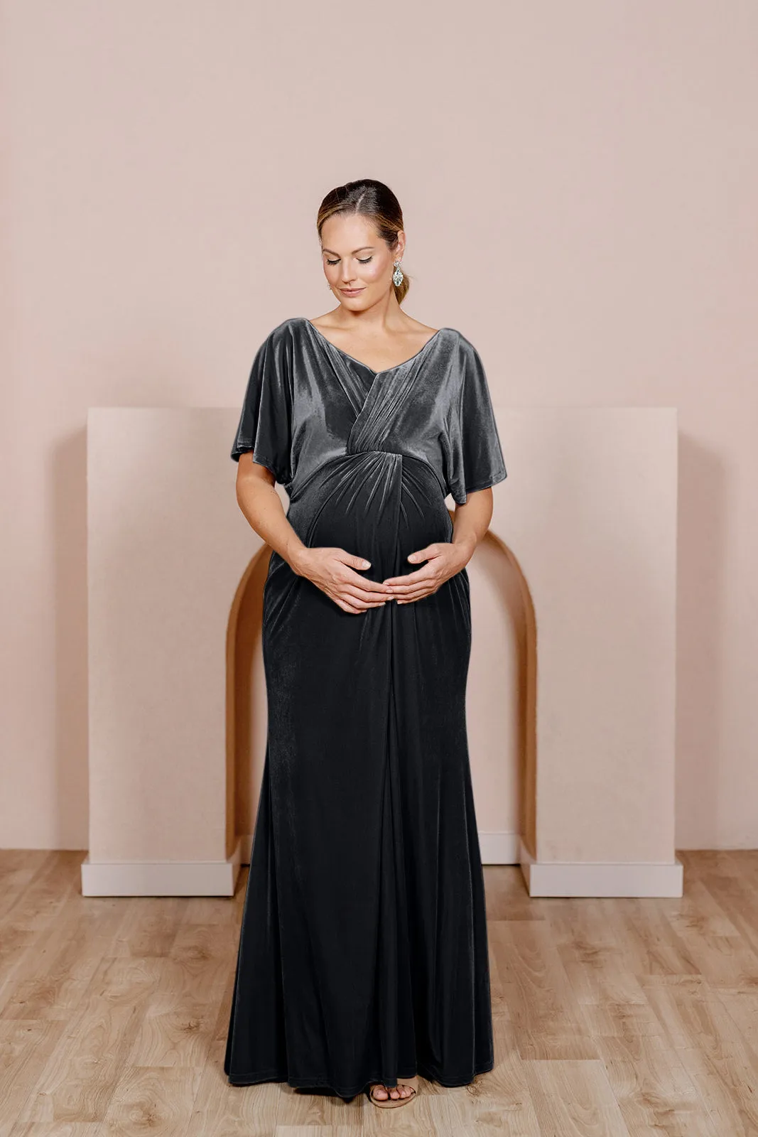 Maternity Gwen Velvet Dress | Made To Order