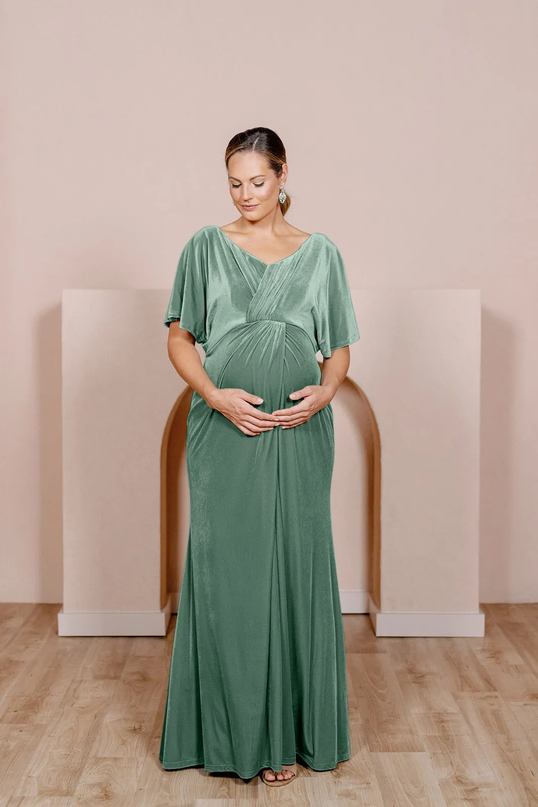 Maternity Gwen Velvet Dress | Made To Order