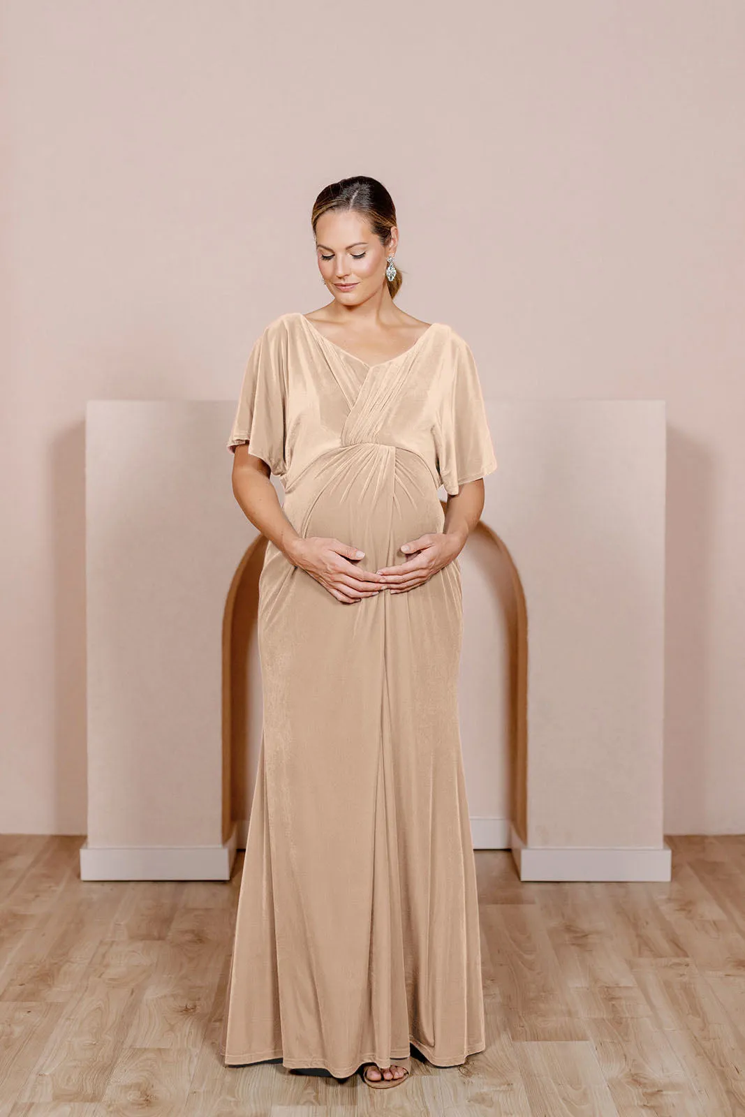 Maternity Gwen Velvet Dress | Made To Order