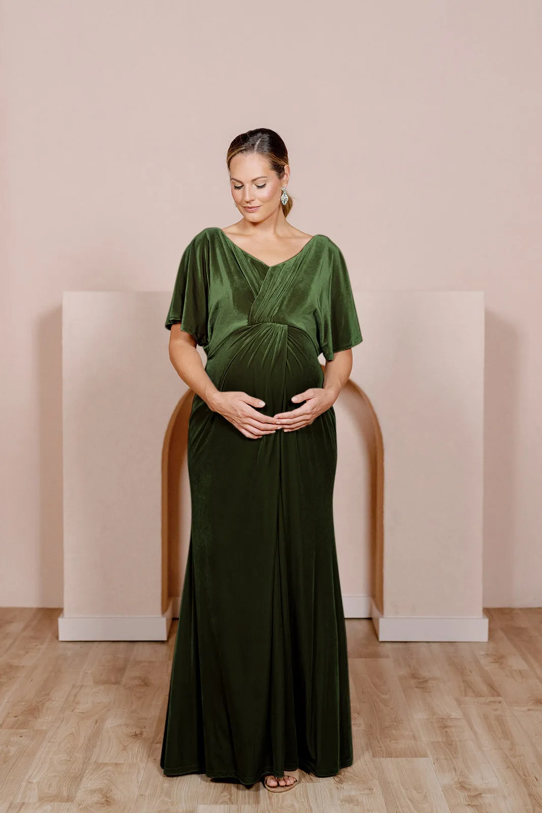 Maternity Gwen Velvet Dress | Made To Order