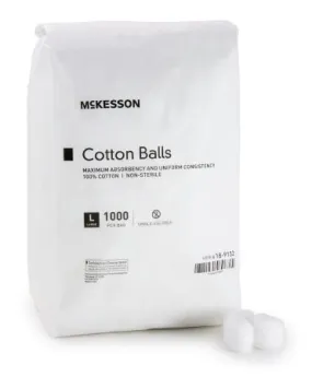 McKesson Cotton Ball Large Cotton NonSterile Bag of 1000