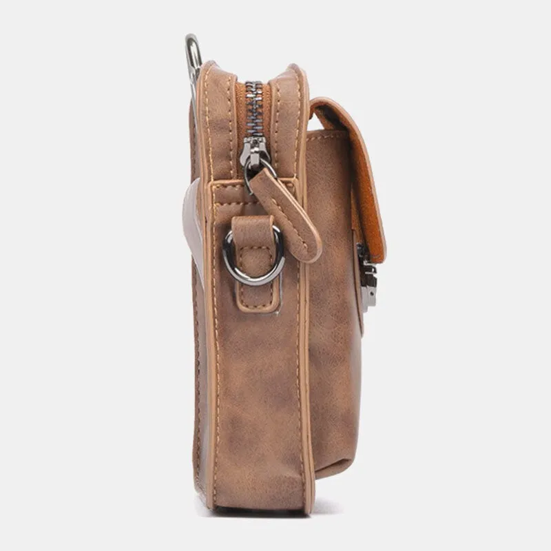 Men Casual Mini Wear-resistant Crossbody Bags Large Capacity 4.7 Inch Phone Bag Waist Belt With Hook