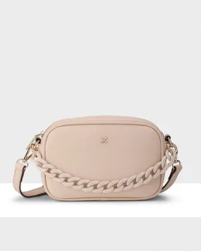 Monica Nude Camera Crossbody Bag   Short Resin Chain Strap