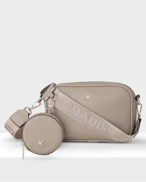 Monica Taupe Camera Crossbody Bag   Utility Bag Strap