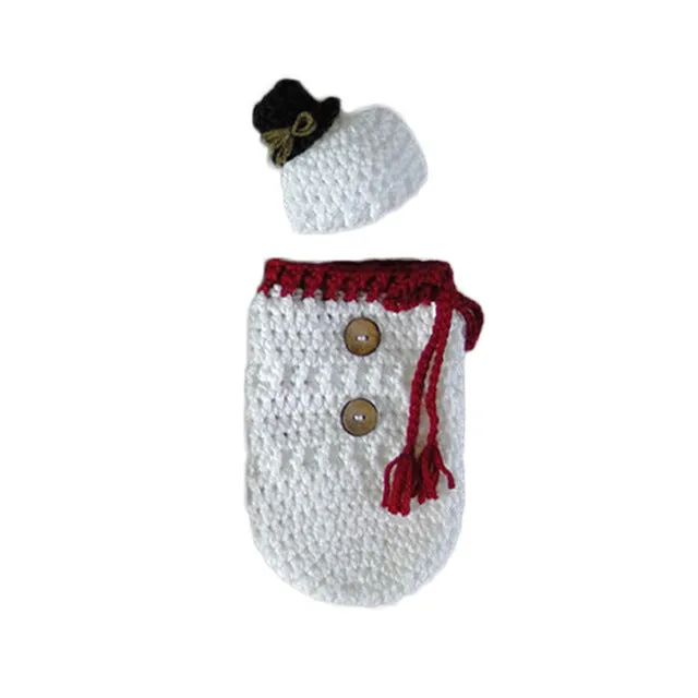 Newborn Baby Crochet Knitted Photography Wrap Christmas Bebe Santa Elk Sleeping Bag   Hat Xmas Costumes Photo Props Accessories