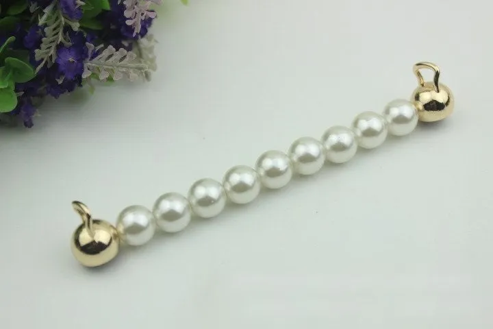 Pearl Chain Purse Label 1/10pcs Bag Hardware Charm Gold Silver Black Handmade Purse Handbag Making Metal Decoration 150mm Wholesale Supplies