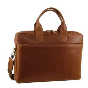 Pierre Cardin Leather 15" Laptop Bag (Tan)