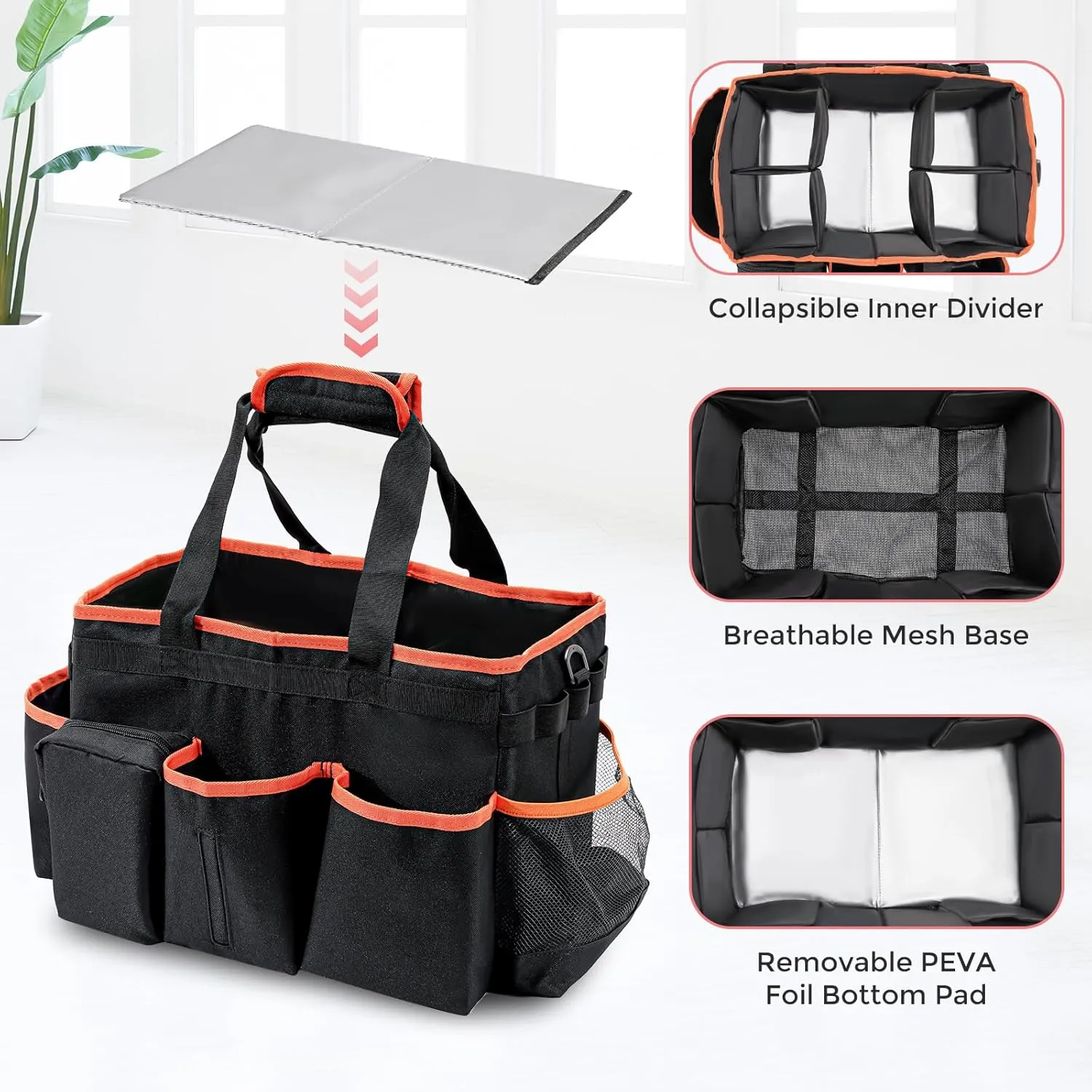 ProCase Foldable Cleaning Caddy Bag for Housekeepers