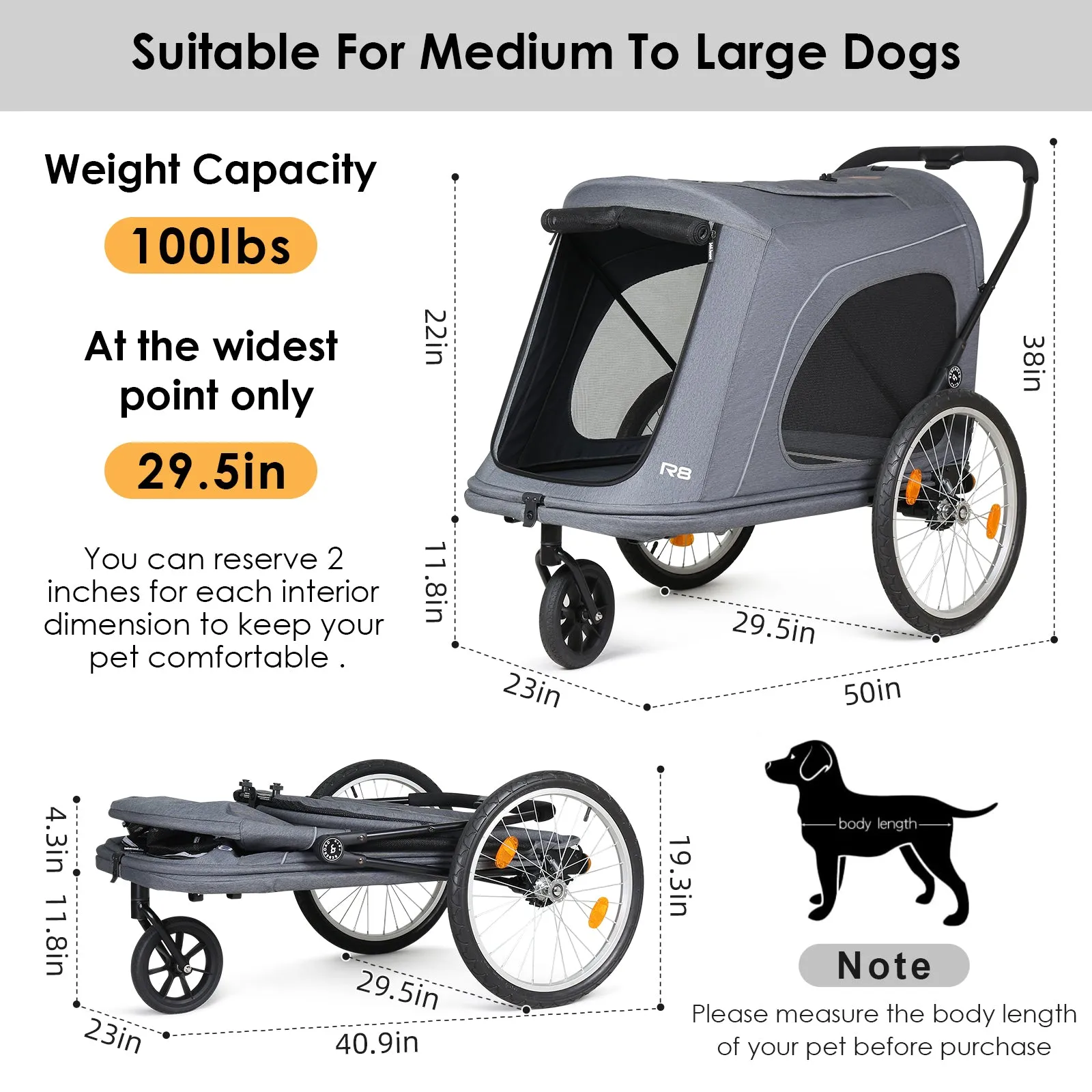 R8 Foldable Pet Stroller