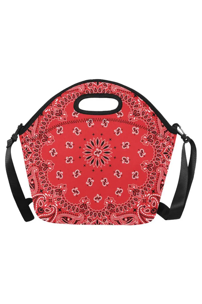 red bandana Neoprene Lunch Bag/Large (Model 1669)