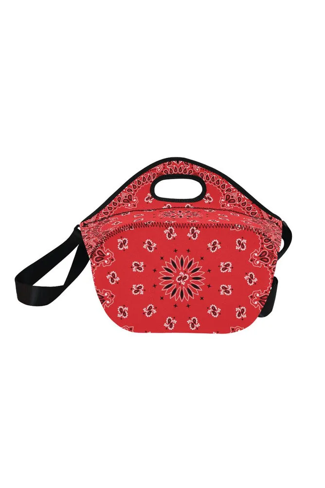 red bandana Neoprene Lunch Bag/Large (Model 1669)