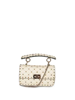 Rockstud Spike Small Ivory Bag