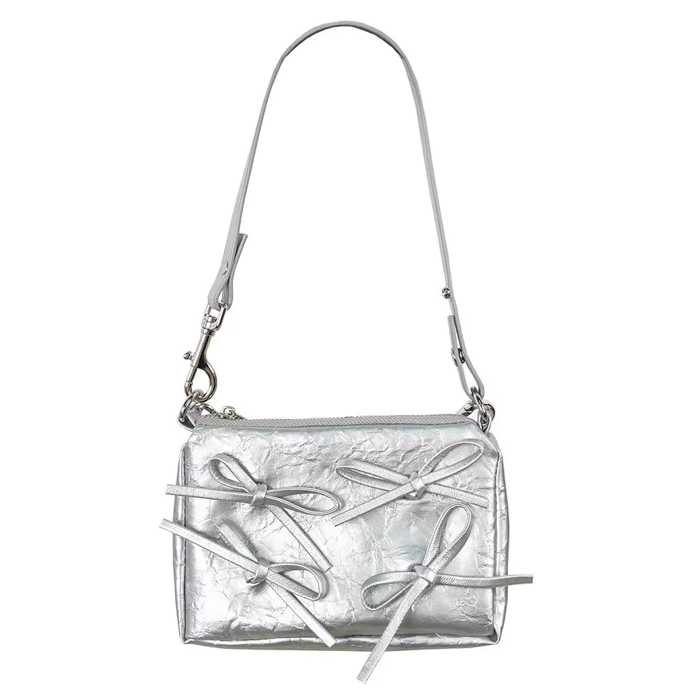 Silver Bows Shoulder Bag