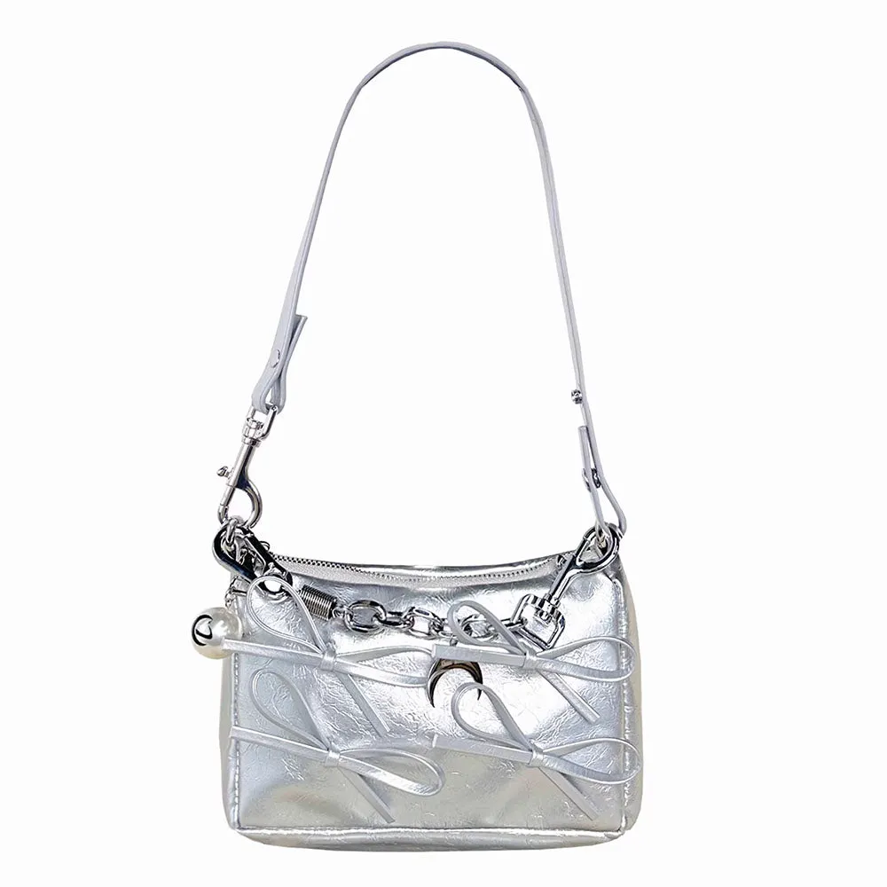 Silver Bows Shoulder Bag