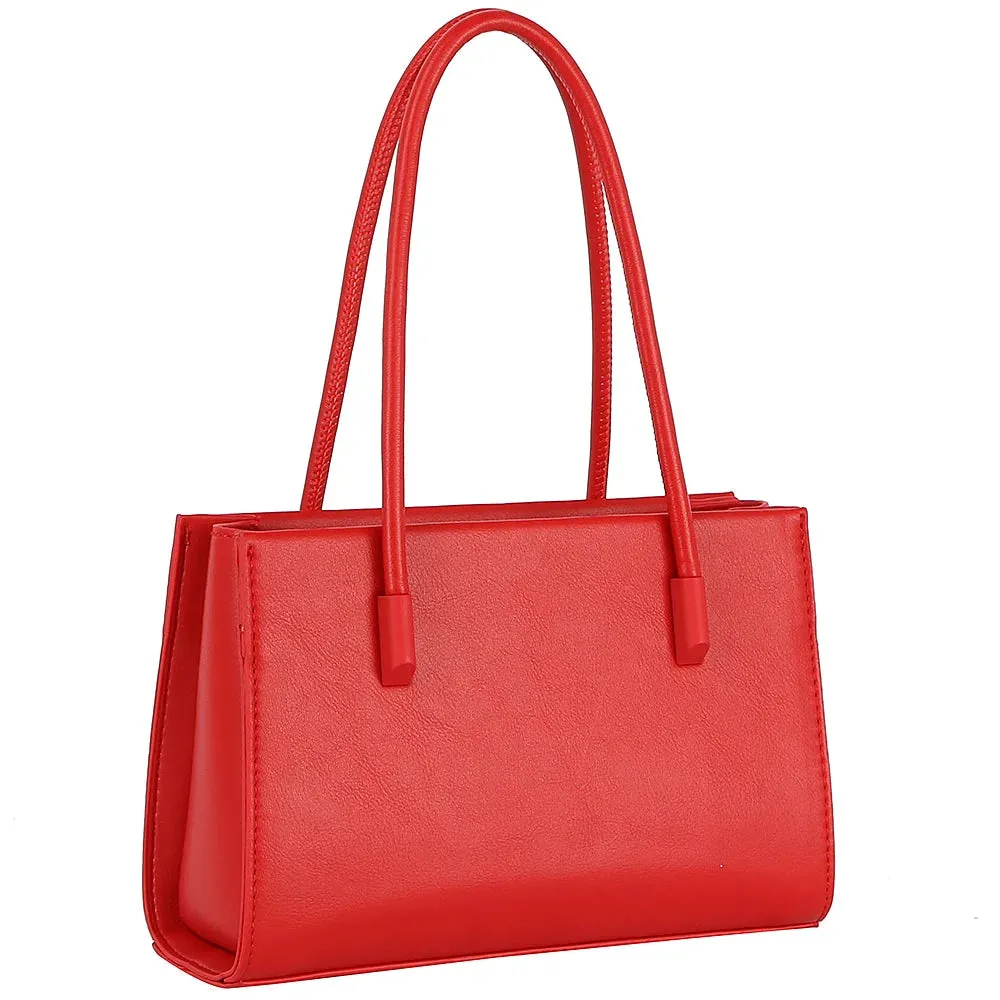 Smooth Color Handle Shoulder Bag