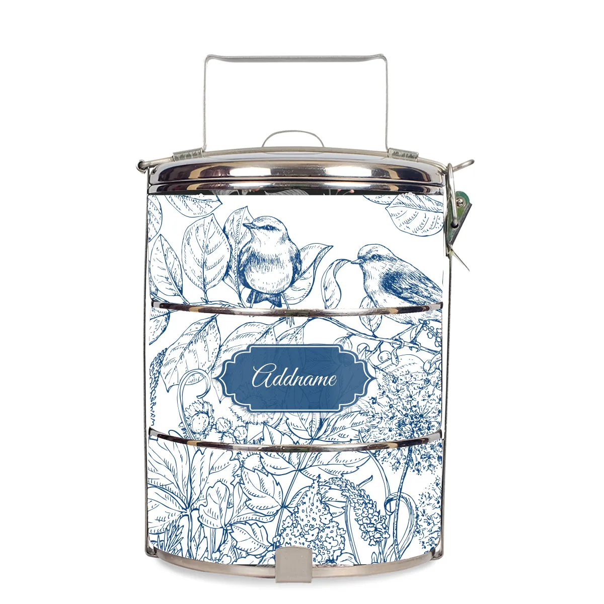 Song Birds Artline Series 3-Tier Standard Medium 14cm Tiffin Carrier [FREE Custom Add Name]