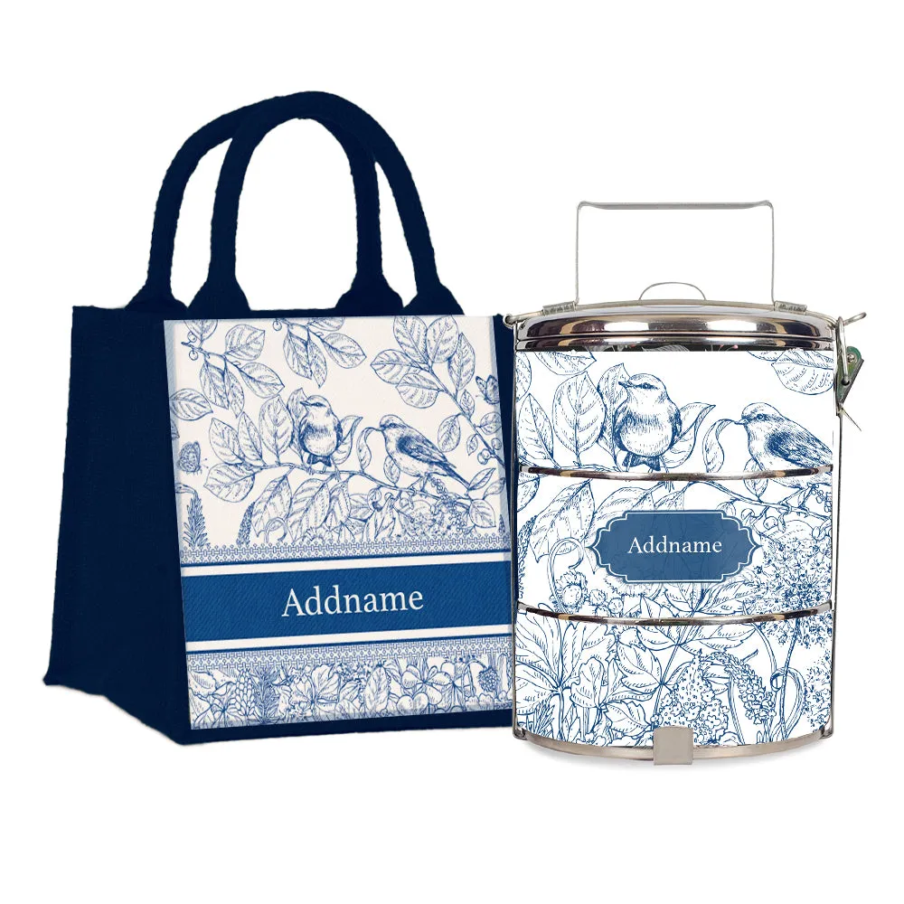 Song Birds Artline Series 3-Tier Standard Medium 14cm Tiffin Carrier [FREE Custom Add Name]