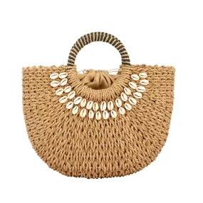 Summer Beach Tote Bag for Women Straw Top-Handle Bags