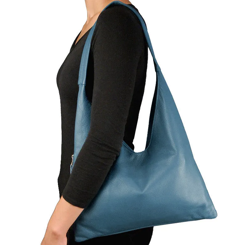 Sven V-top leather hobo with phone pocket