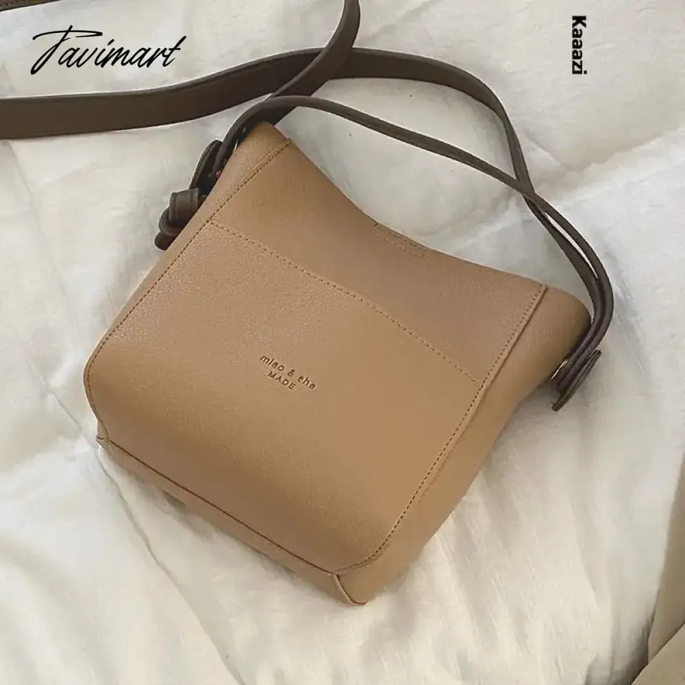 Tavimart Designer Underarm Shoulder Bag Luxury Ladies Bucket Handbag New Fashion Casual Versatile Leather Crossbody Bag High Quality