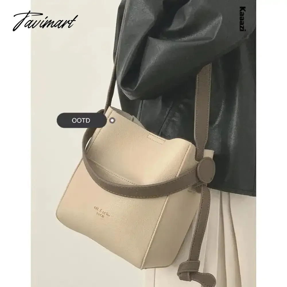 Tavimart Designer Underarm Shoulder Bag Luxury Ladies Bucket Handbag New Fashion Casual Versatile Leather Crossbody Bag High Quality