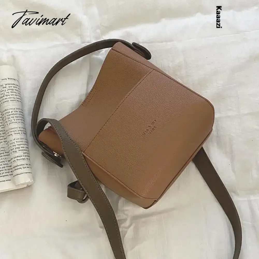 Tavimart Designer Underarm Shoulder Bag Luxury Ladies Bucket Handbag New Fashion Casual Versatile Leather Crossbody Bag High Quality