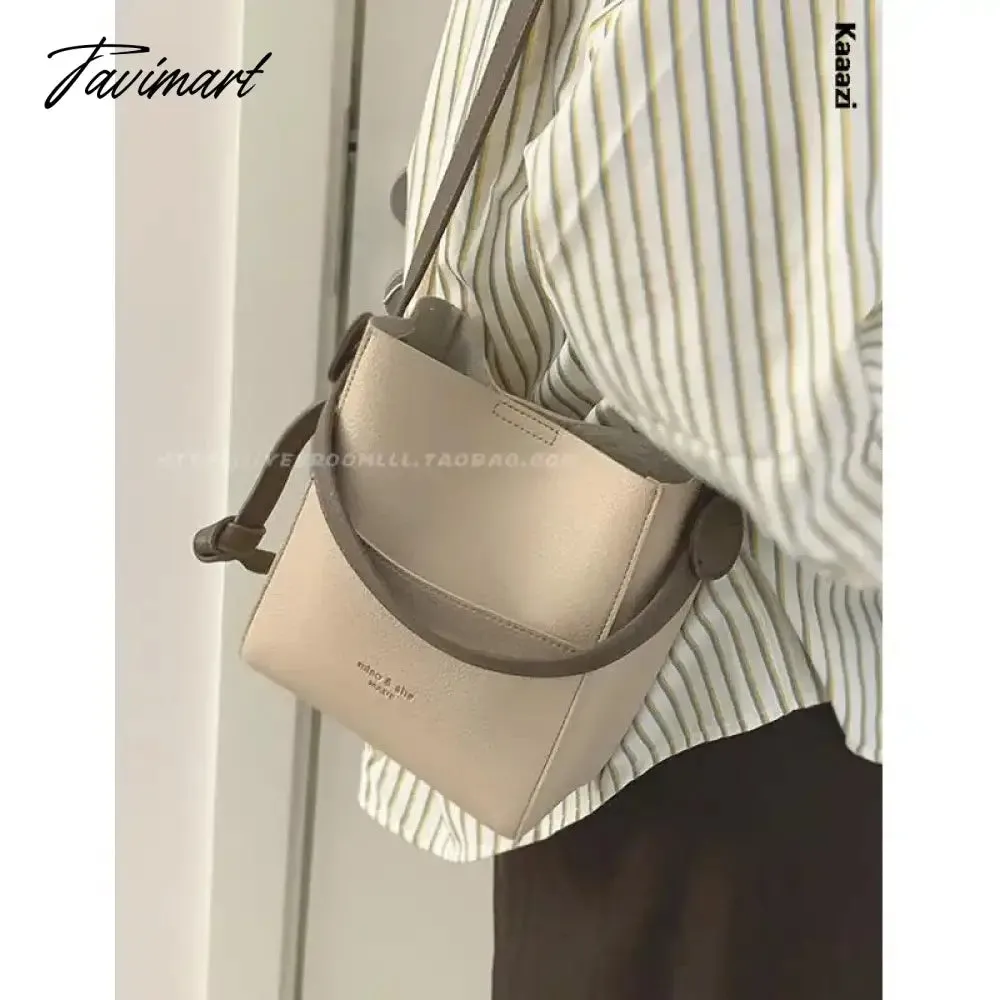 Tavimart Designer Underarm Shoulder Bag Luxury Ladies Bucket Handbag New Fashion Casual Versatile Leather Crossbody Bag High Quality