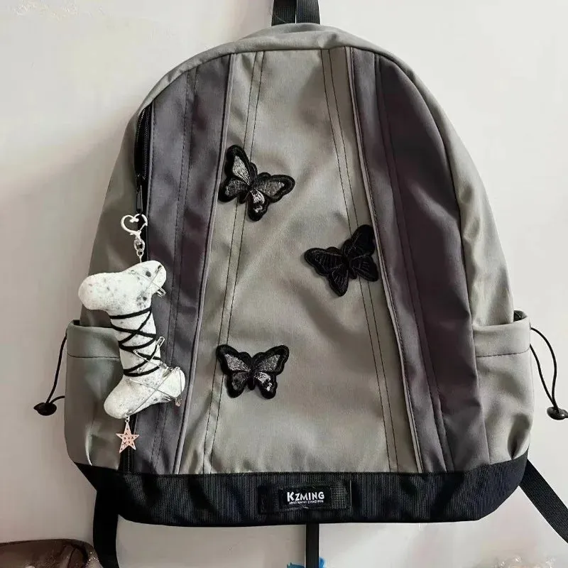 TAVIMART  -  Y2k Gothic Womens Backpack Butterfly Patchwork Student School Backpacks Large Capacity Vintage Fashion Designer Luxury Bag