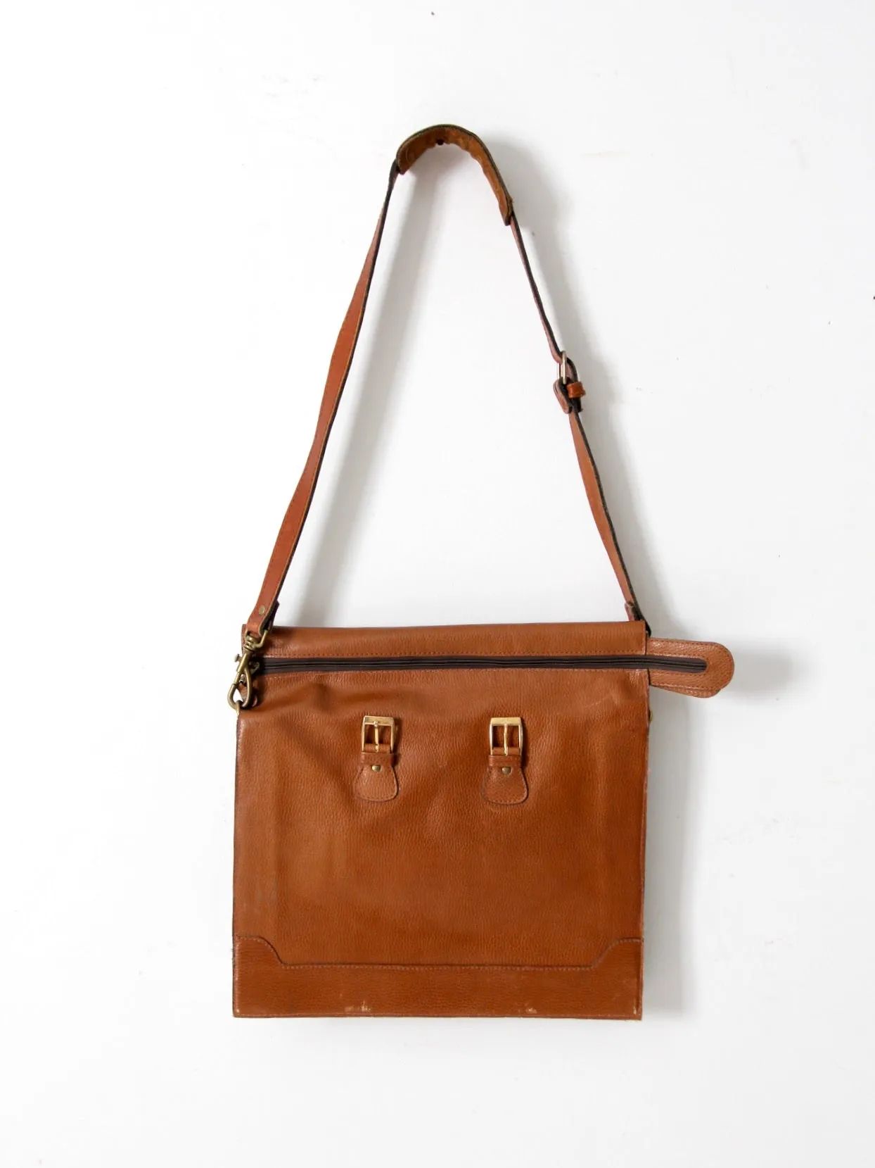 vintage 70s leather messenger bag