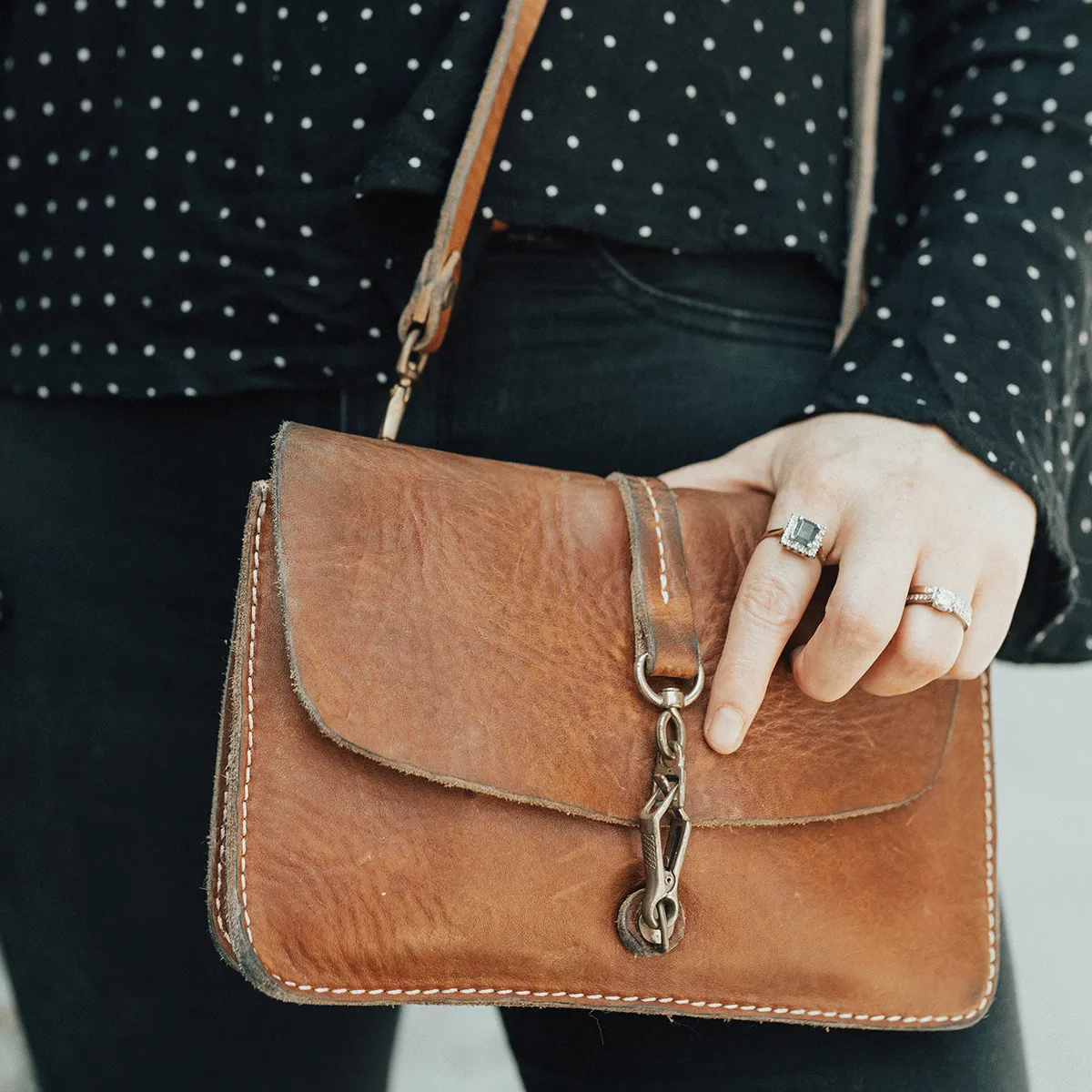 Vintage Stone-Washed Crossbody #201