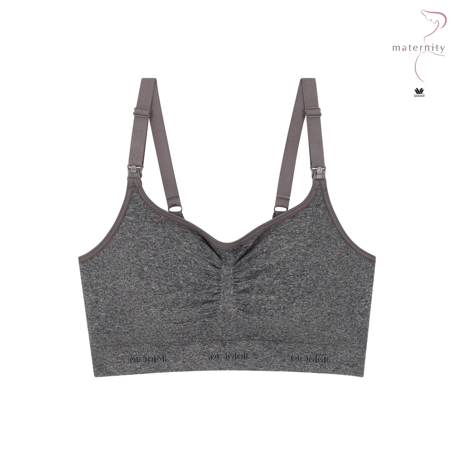 Wacoal Maternity Mommi Bra บราสำหรับให้นมบุตร รุ่น WM1Y02 สีเทาเข้ม (DG)