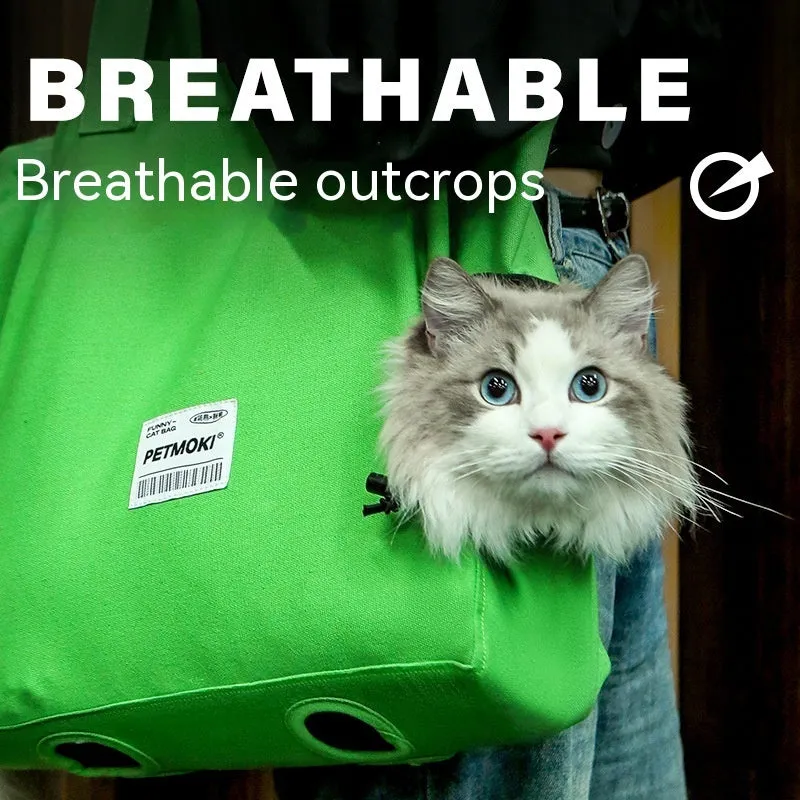 Windproof Breathable Waterproof Pet Canvas Cat Shoulder Carrier Bag