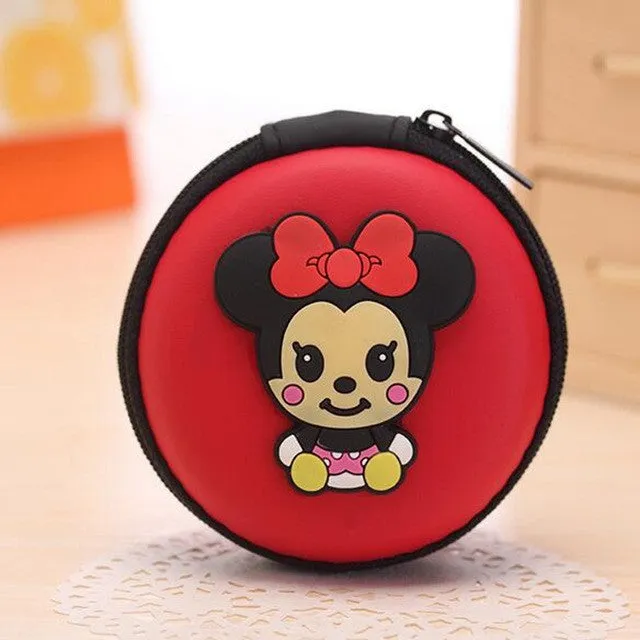 Women Kawaii Animals Cartoon Stitch Hello Kitty Silicone Coin Purse Key kids Girls Wallet Earphone Organizer Box Bags