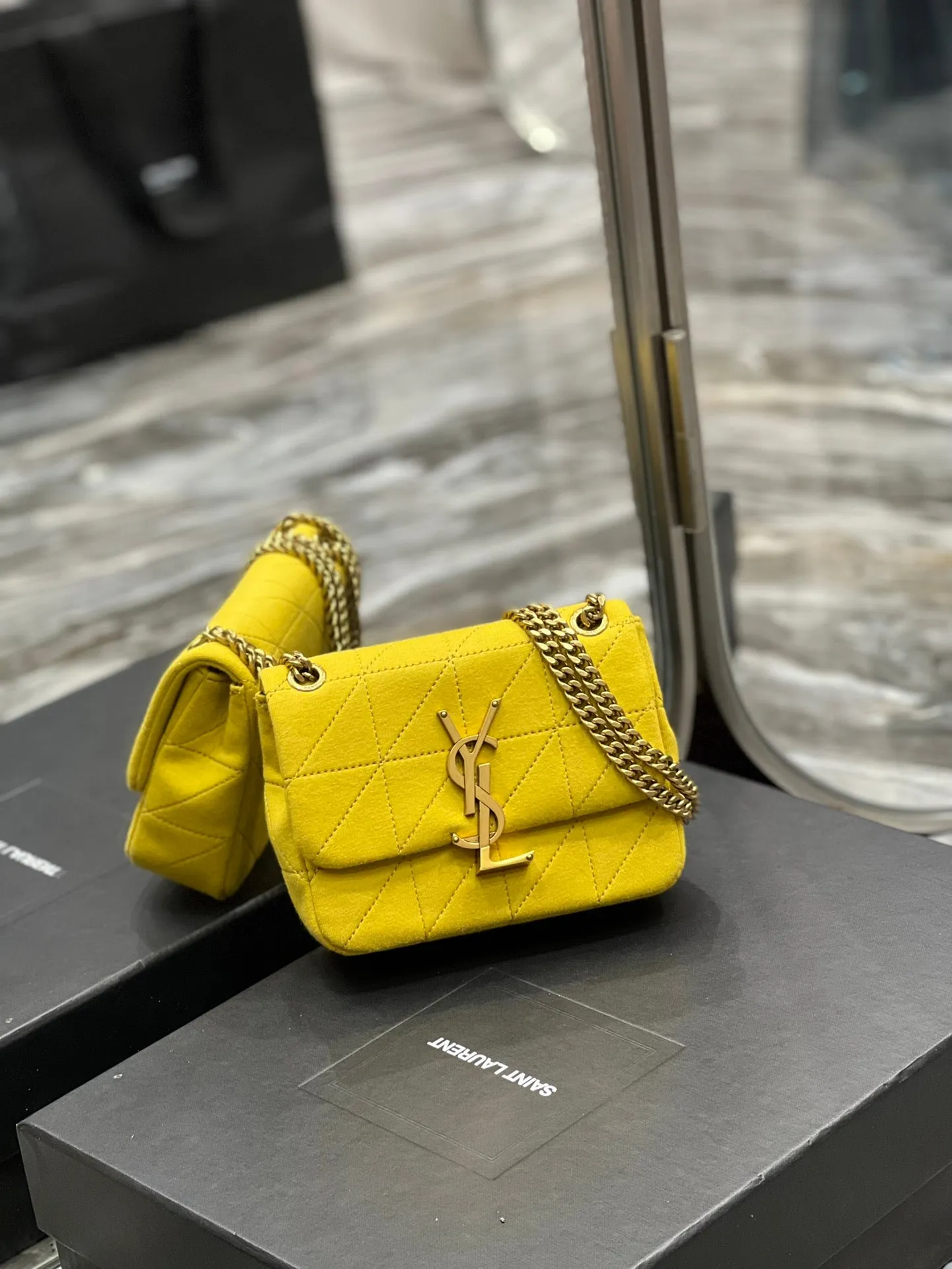 YSSL Jamie Mini Chain Bag Yellow For Women, Women&#8217;s Bags 6.9in/17.5cm YSL