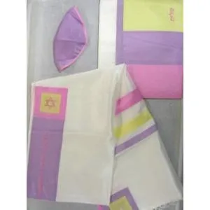 Ziontalis Studio Collection Women's Tallit - Set of 3 - 100 % Silk